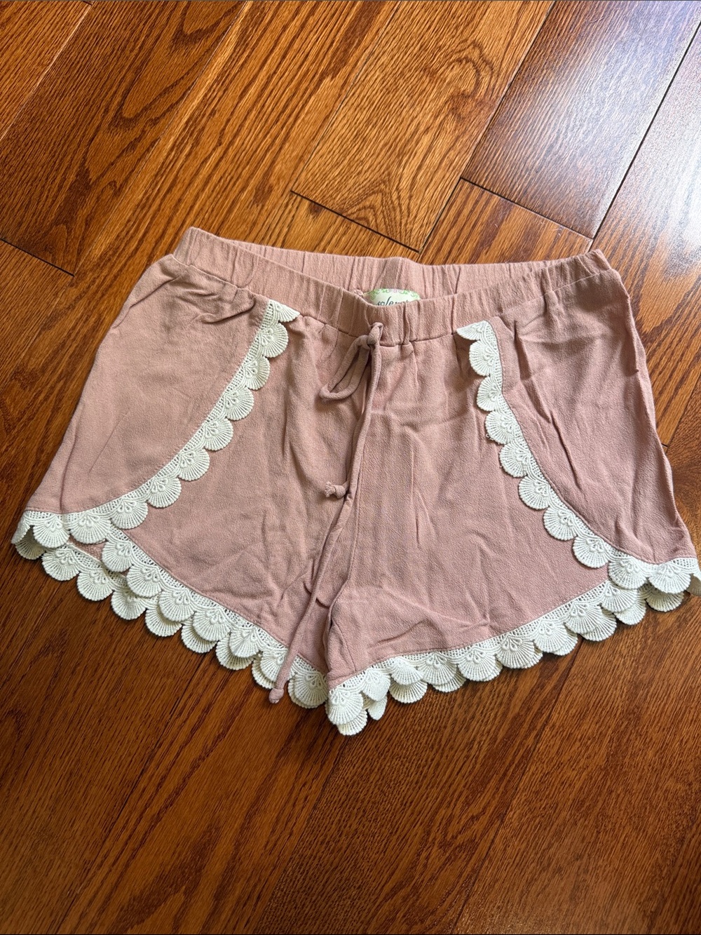Solemio Dusty Rose Elastic Waist Lounge Shorts